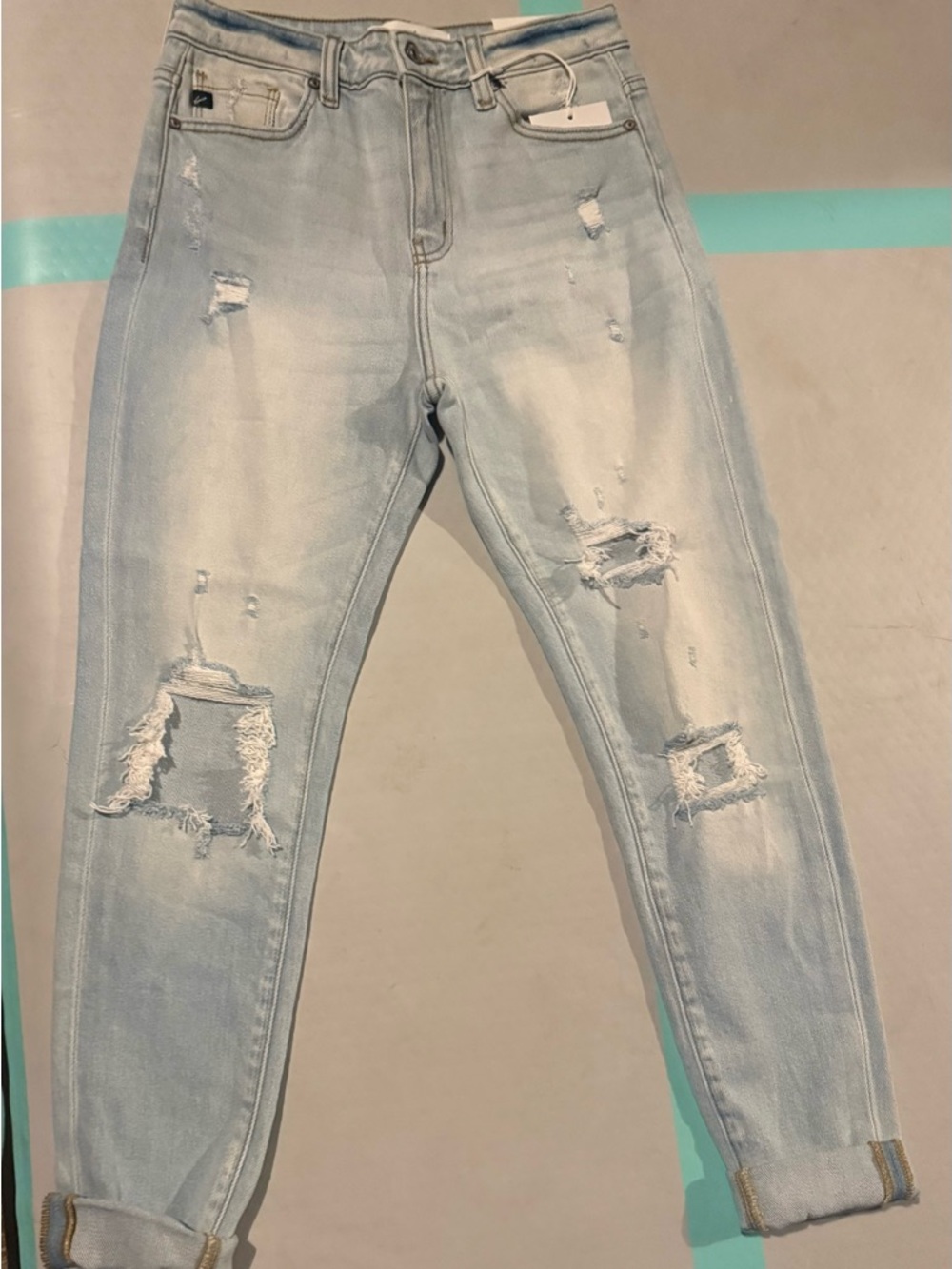 KanCan Light Wash Distressed Boyfriend Jeans